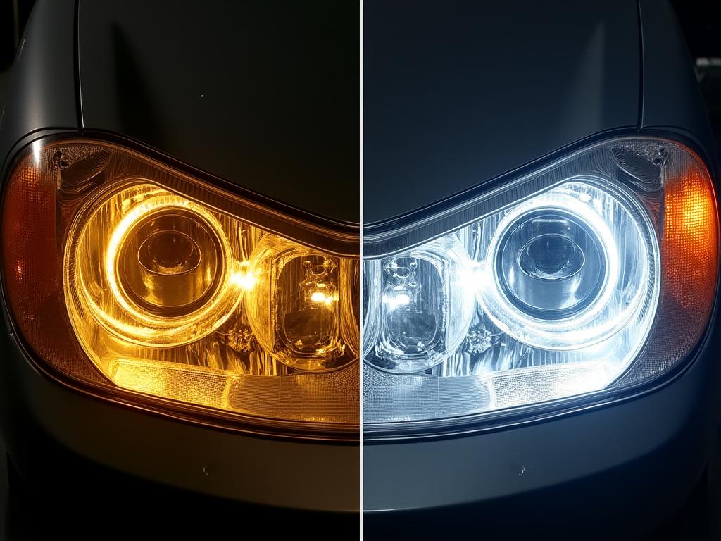 Professional headlight restoration service Singapore before after